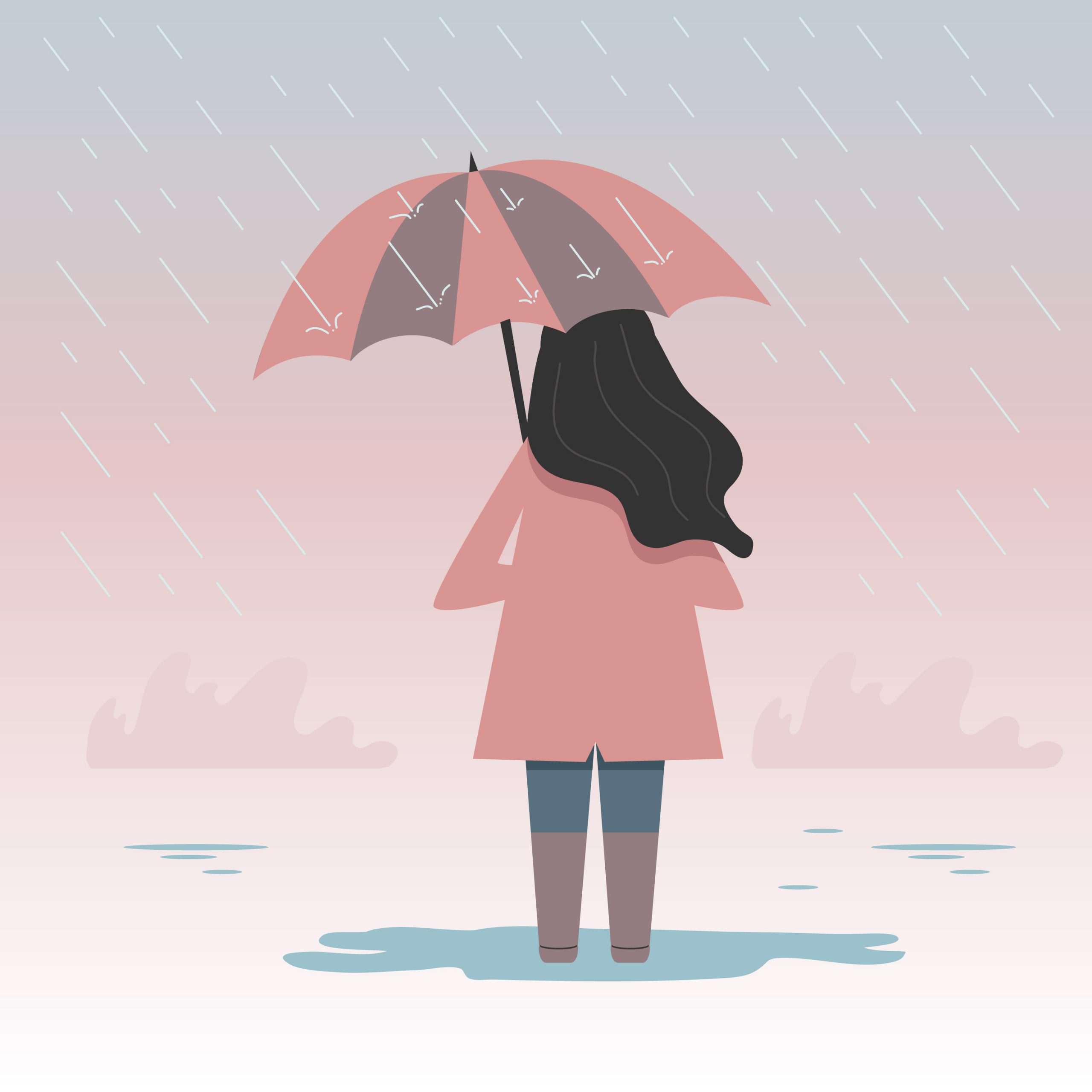 دانلود وکتور دختر در باران